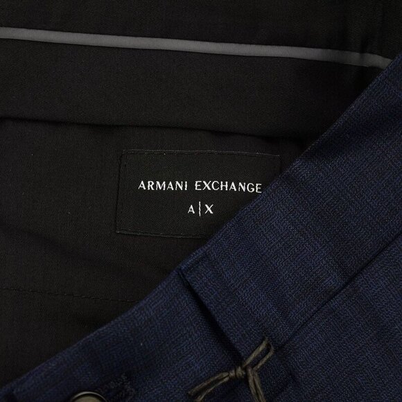ARMANI EXCHANGE Men Blue SLIM FIT Flat Front Wool Dress Pants 30 R NWT - Picture 4 of 4